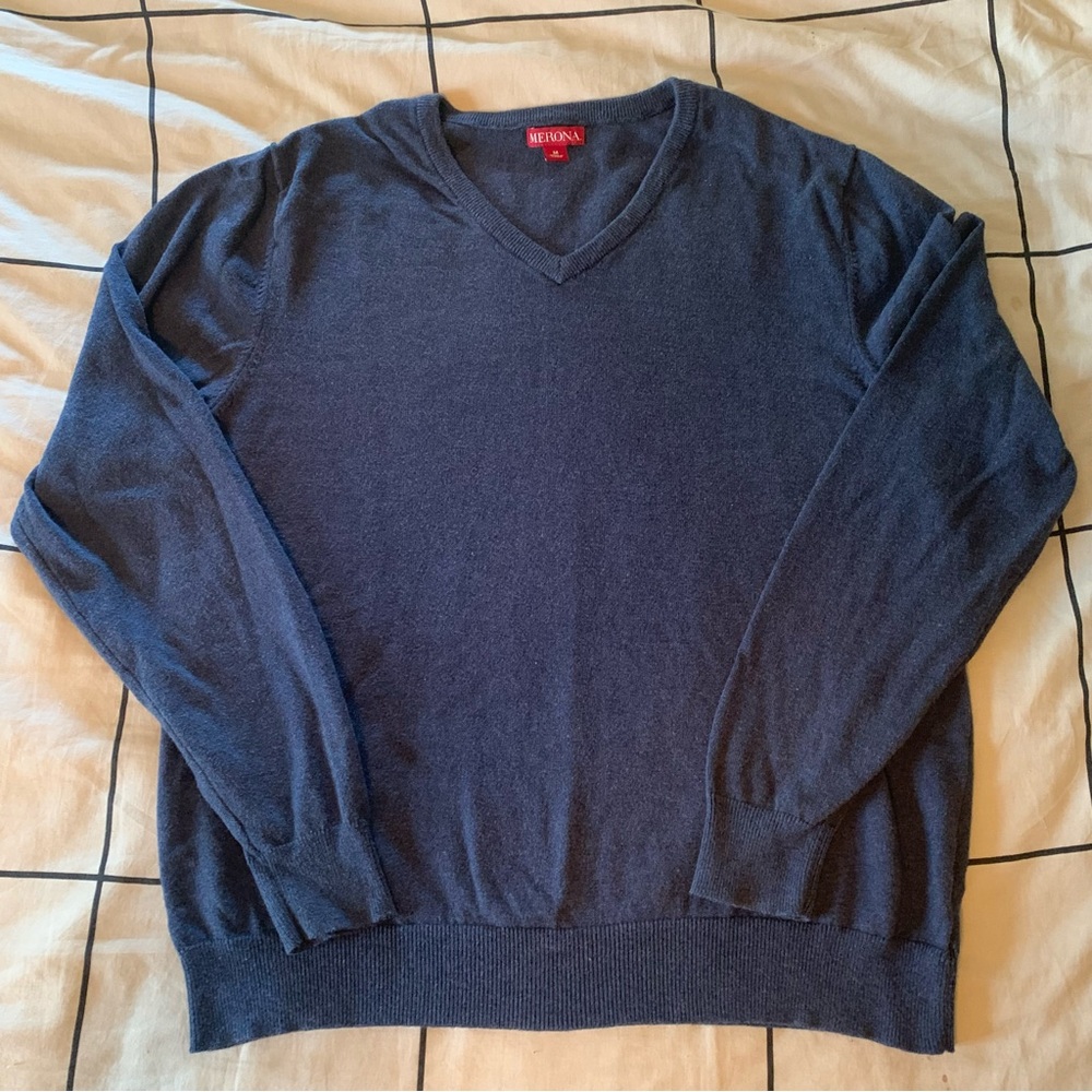 Blue V Neck Sweater Merona Medium